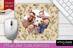Flowers Photo Mouse Pad PNG - Vintage Floral Picture Frame Product Image 1