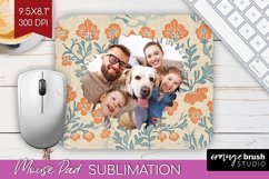 Flowers Photo Mouse Pad PNG - Vintage Floral Picture Frame Product Image 1