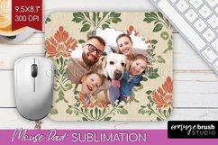 Flowers Photo Mouse Pad PNG - Vintage Floral Picture Frame Product Image 1