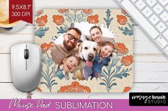 Flowers Photo Mouse Pad PNG - Vintage Floral Picture Frame Product Image 1