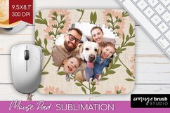 Flowers Photo Mouse Pad PNG - Vintage Floral Picture Frame Product Image 1