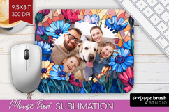 Stained Glass Photo Mouse Pad PNG - Flowers Picture Frame Product Image 1