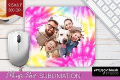 Tie Dye Photo Mouse Pad PNG - Rainbow Picture Frame Mouse Product Image 1