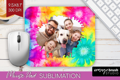 Tie Dye Photo Mouse Pad PNG - Rainbow Picture Frame Mouse Product Image 1