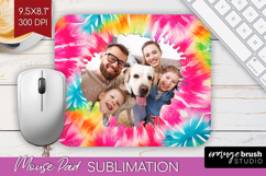 Tie Dye Photo Mouse Pad PNG - Rainbow Picture Frame Mouse Product Image 1