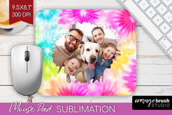Tie Dye Photo Mouse Pad PNG - Rainbow Picture Frame Mouse Product Image 1