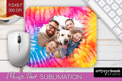 Tie Dye Photo Mouse Pad PNG - Rainbow Picture Frame Mouse Product Image 1