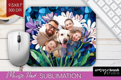 Stained Glass Photo Mouse Pad PNG - Flowers Picture Frame Product Image 1