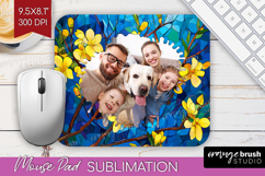 Stained Glass Photo Mouse Pad PNG - Flowers Picture Frame Product Image 1
