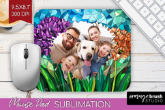 Stained Glass Photo Mouse Pad PNG - Flowers Picture Frame Product Image 1
