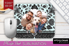 Folk Flowers Photo Mouse Pad PNG - Floral Picture Frame Pad Product Image 1