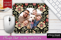 Folk Flowers Photo Mouse Pad PNG - Floral Picture Frame Pad Product Image 1