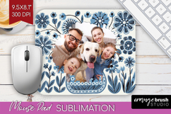 Folk Flowers Photo Mouse Pad PNG - Floral Picture Frame Pad Product Image 1