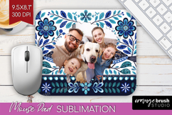 Folk Flowers Photo Mouse Pad PNG - Floral Picture Frame Pad Product Image 1