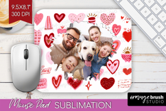 Heart Pattern Photo Mouse Pad PNG - Valentines Day Picture Product Image 1