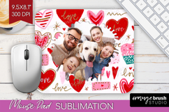 Heart Pattern Photo Mouse Pad PNG - Valentines Day Picture Product Image 1
