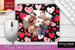 Heart Pattern Photo Mouse Pad PNG - Valentines Day Picture Product Image 1