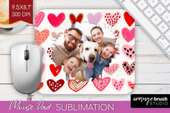 Heart Pattern Photo Mouse Pad PNG - Valentines Day Picture Product Image 1