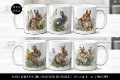 Floral Bunny Rabbit Mug Sublimation Bundle Product Image 1