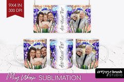 Stained Glass Photo Mug Wrap PNG - Flowers Picture Frame Mug Product Image 1