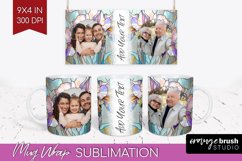 Stained Glass Photo Mug Wrap PNG - Flowers Picture Frame Mug Product Image 1