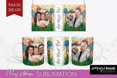 Stained Glass Photo Mug Wrap PNG - Flowers Picture Frame Mug Product Image 1