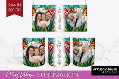 Stained Glass Photo Mug Wrap PNG - Flowers Picture Frame Mug Product Image 1