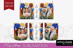 Stained Glass Photo Mug Wrap PNG - Flowers Picture Frame Mug Product Image 1