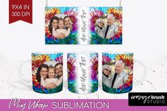Stained Glass Photo Mug Wrap PNG - Flowers Picture Frame Mug Product Image 1