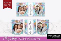 Stained Glass Photo Mug Wrap PNG - Flowers Picture Frame Mug Product Image 1