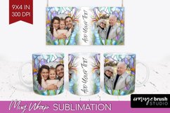 Stained Glass Photo Mug Wrap PNG - Flowers Picture Frame Mug Product Image 1