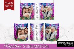 Stained Glass Photo Mug Wrap PNG - Flowers Picture Frame Mug Product Image 1