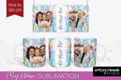 Stained Glass Photo Mug Wrap PNG - Flowers Picture Frame Mug Product Image 1
