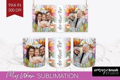 Stained Glass Photo Mug Wrap PNG - Flowers Picture Frame Mug Product Image 1