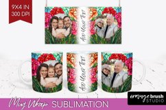 Stained Glass Photo Mug Wrap PNG - Flowers Picture Frame Mug Product Image 1