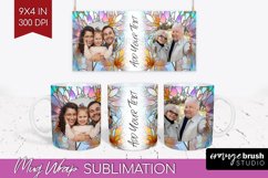 Stained Glass Photo Mug Wrap PNG - Flowers Picture Frame Mug Product Image 1