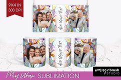 Stained Glass Photo Mug Wrap PNG - Flowers Picture Frame Mug Product Image 1