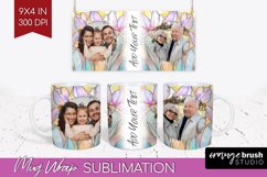 Stained Glass Photo Mug Wrap PNG - Flowers Picture Frame Mug Product Image 1