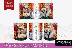 Stained Glass Photo Mug Wrap PNG - Flowers Picture Frame Mug Product Image 1