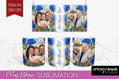 Stained Glass Photo Mug Wrap PNG - Flowers Picture Frame Mug Product Image 1