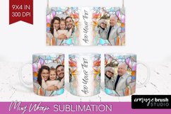 Stained Glass Photo Mug Wrap PNG - Flowers Picture Frame Mug Product Image 1