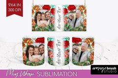Stained Glass Photo Mug Wrap PNG - Flowers Picture Frame Mug Product Image 1