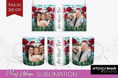 Stained Glass Photo Mug Wrap PNG - Flowers Picture Frame Mug Product Image 1