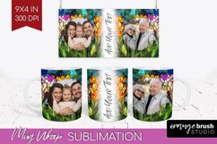 Stained Glass Photo Mug Wrap PNG - Flowers Picture Frame Mug Product Image 1