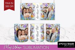 Stained Glass Photo Mug Wrap PNG - Flowers Picture Frame Mug Product Image 1