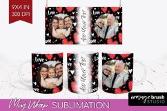 Valentines Day Photo Mug Wrap PNG - Heart Picture Frame Mug Product Image 1
