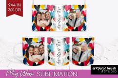 Valentines Day Photo Mug Wrap PNG - Heart Picture Frame Mug Product Image 1