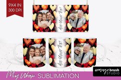 Valentines Day Photo Mug Wrap PNG - Heart Picture Frame Mug Product Image 1