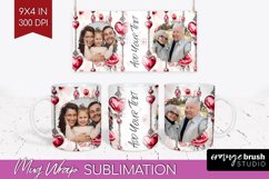 Valentines Day Photo Mug Wrap PNG - Heart Picture Frame Mug Product Image 1