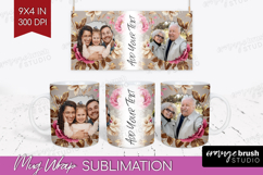 Floral Photo Mug Wrap PNG - Peony Flower Picture Frame Mug Product Image 1